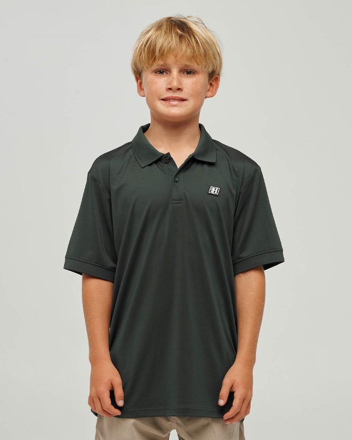 PARALLEL HUEYS | YOUTH ACTIVE SS POLO  - PINE GREEN