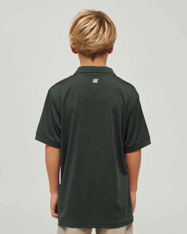 PARALLEL HUEYS | YOUTH ACTIVE SS POLO  - PINE GREEN