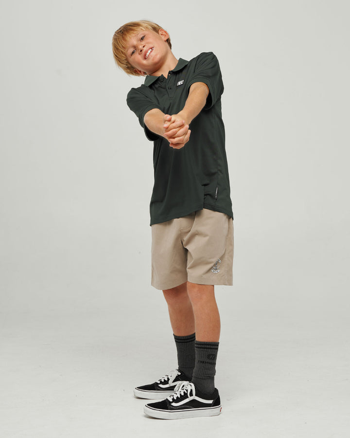PARALLEL HUEYS | YOUTH ACTIVE SS POLO  - PINE GREEN