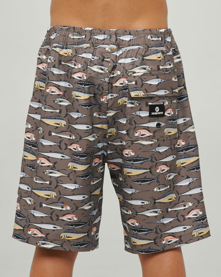 The Mad Hueys Pro Hueys youth 15" Swim Volley in Taupe, alternate view 3