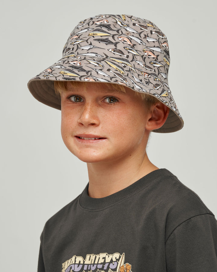 PRO HUEYS | YOUTH REVERSIBLE BUCKET HAT - TAUPE
