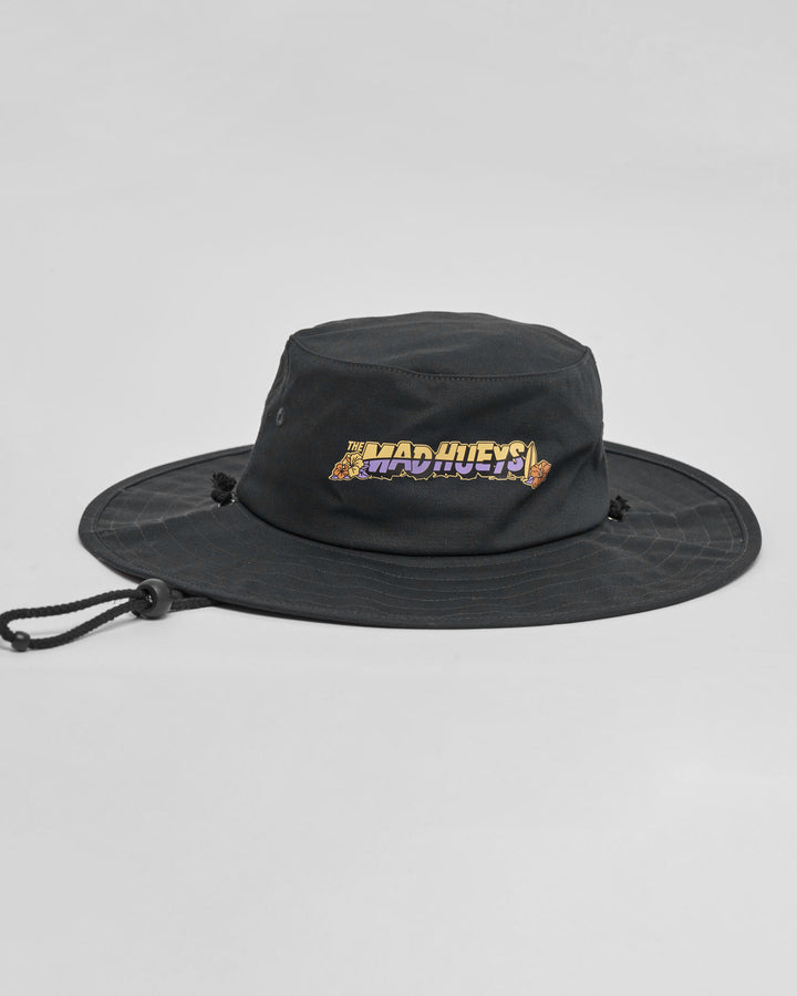 SURFING HUEYS | YOUTH WIDE BRIM HAT - VINTAGE BLACK