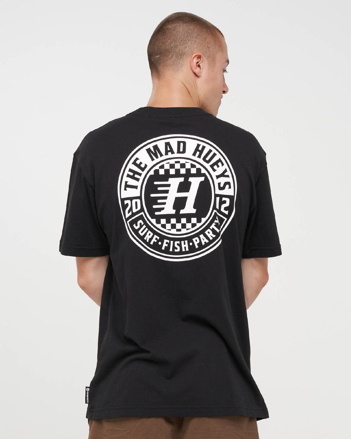 CHECKER HUEYS | SS TEE - BLACK