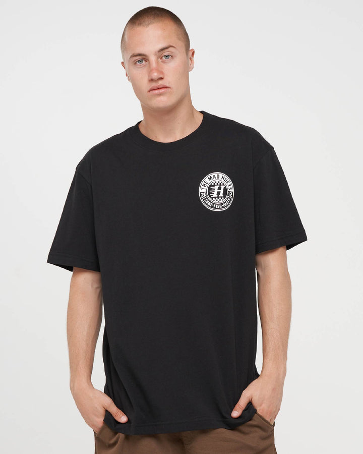 CHECKER HUEYS | SS TEE - BLACK