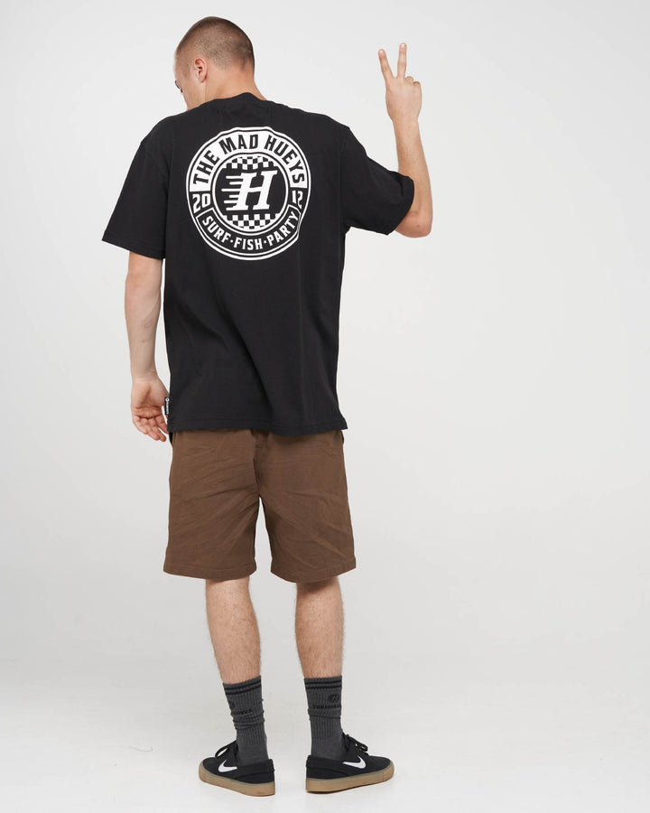 CHECKER HUEYS | SS TEE - BLACK