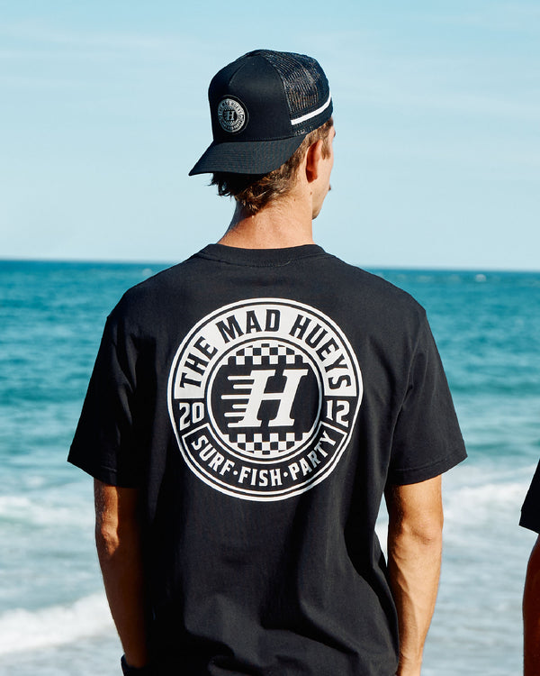 CHECKER HUEYS | SS TEE - BLACK