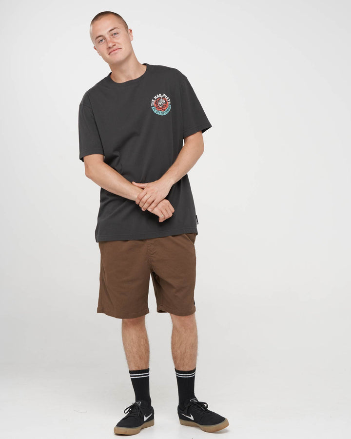 The Mad Hueys Shield FK Off SS T-shirt in Vintage Black, alternate view 5