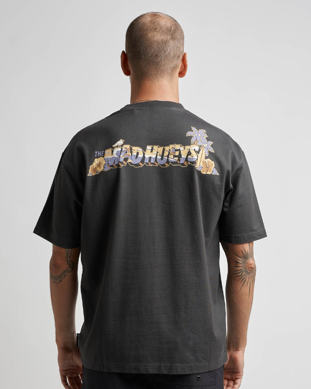 SURFING HUEYS | OVERSIZED SS TEE - VINTAGE BLACK