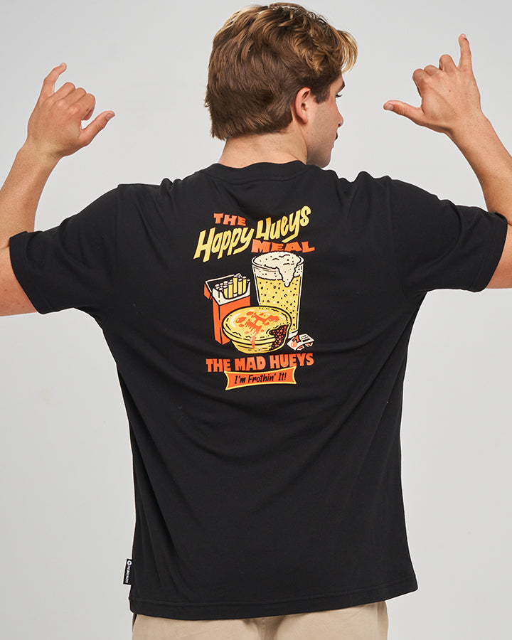 HAPPY HUEYS MEAL | SS TEE - BLACK