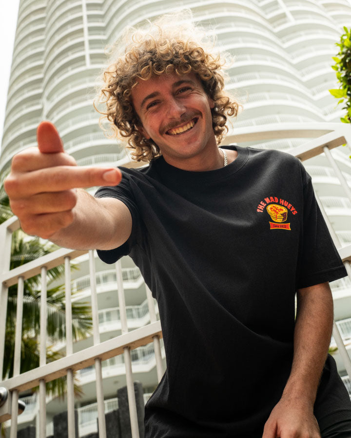 HAPPY HUEYS MEAL | SS TEE - BLACK