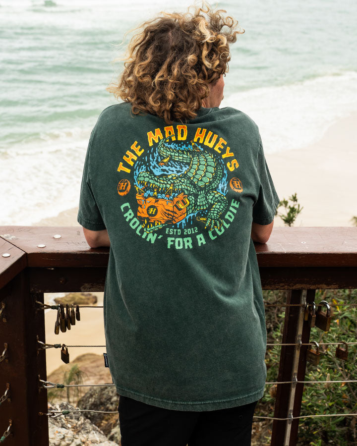 COLDIE CROC | SS TEE - PINE GREEN WASHED