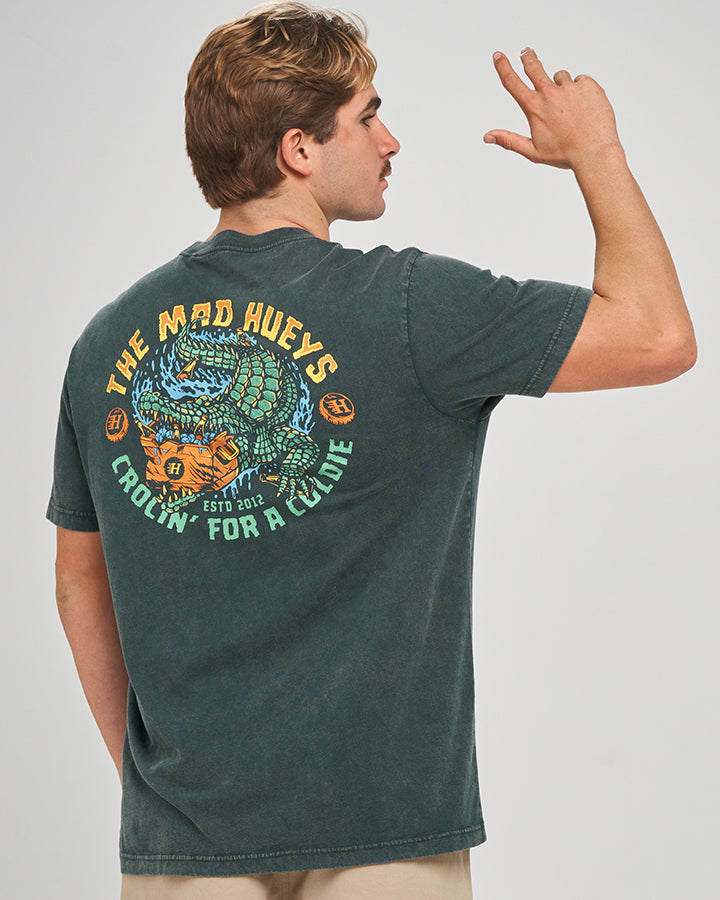 COLDIE CROC | SS TEE - PINE GREEN WASHED