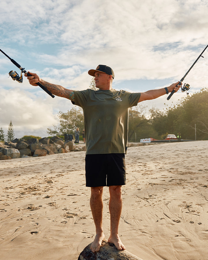 THE ROD FATHER | GRANDPA SS TEE - OLIVE