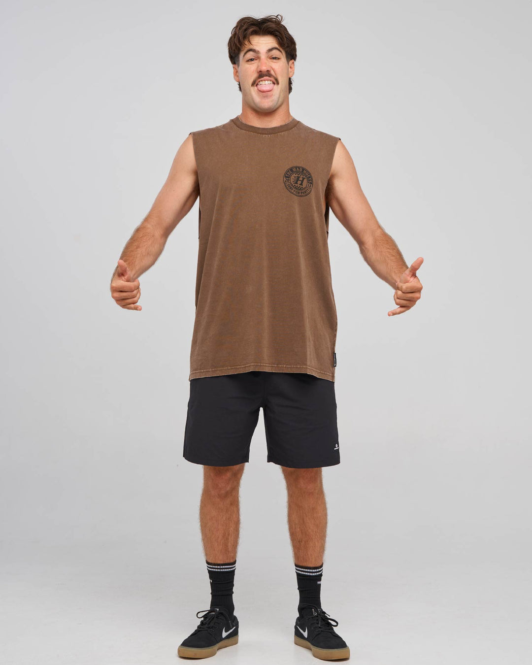 CHECKER HUEYS | MUSCLE - WALNUT WASHED