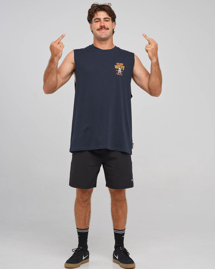 CAUGHT FK SKULL | MUSCLE - NAVY