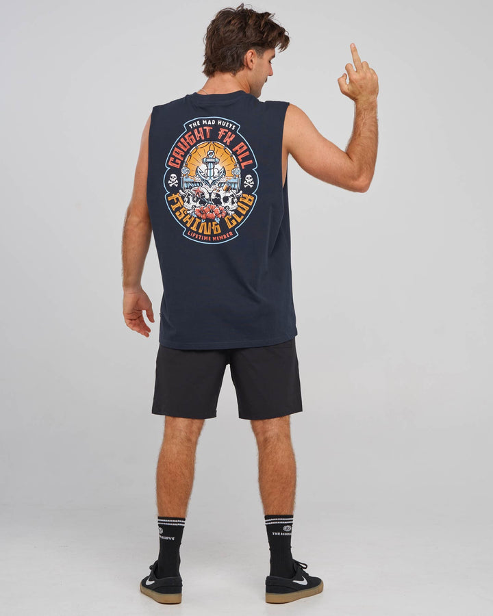 CAUGHT FK SKULL | MUSCLE - NAVY