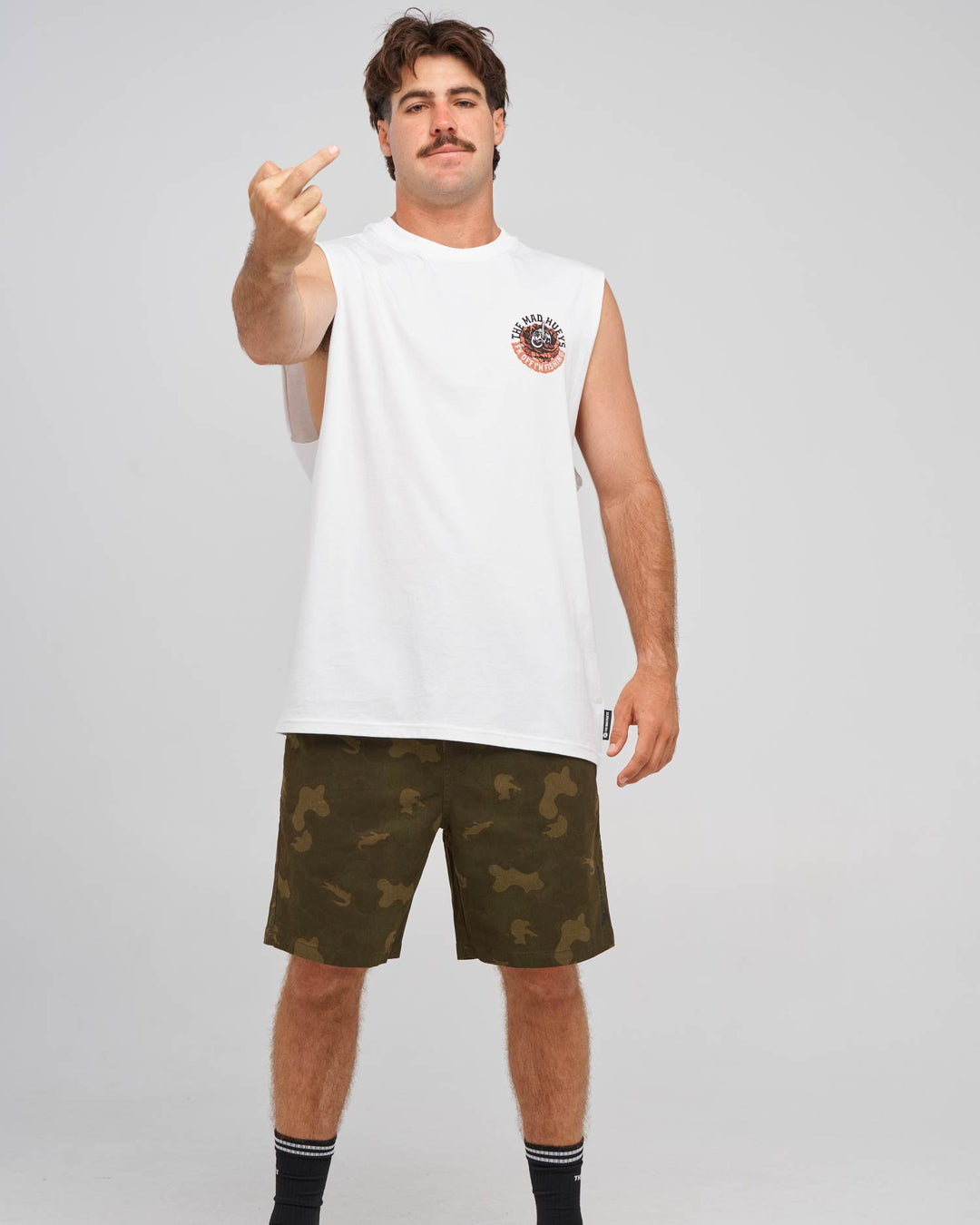 The Mad Hueys Shield FK Off Muscle in White, alternate view 4