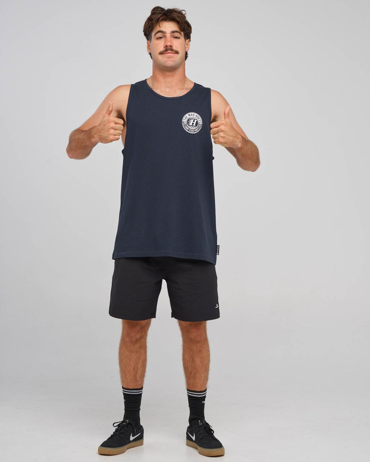 CHECKER HUEYS | TANK - NAVY