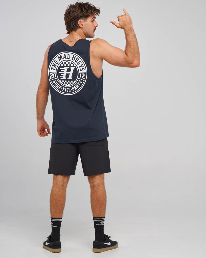 CHECKER HUEYS | TANK - NAVY