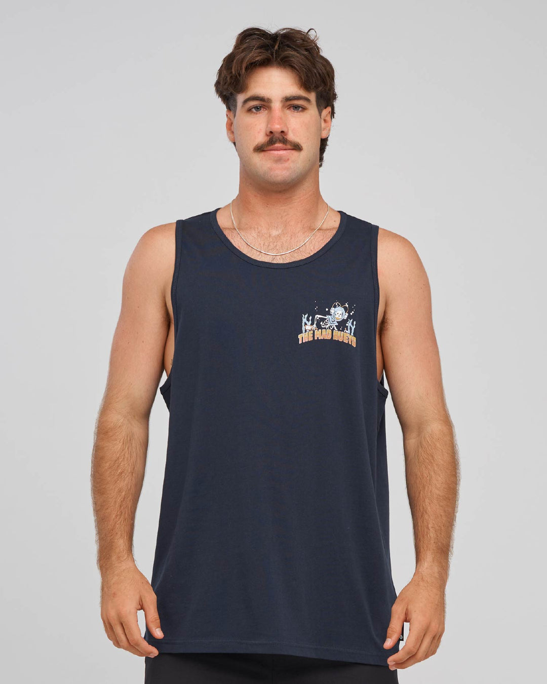 The Mad Hueys Drunken Treasure Tank in Navy, alternate view 3