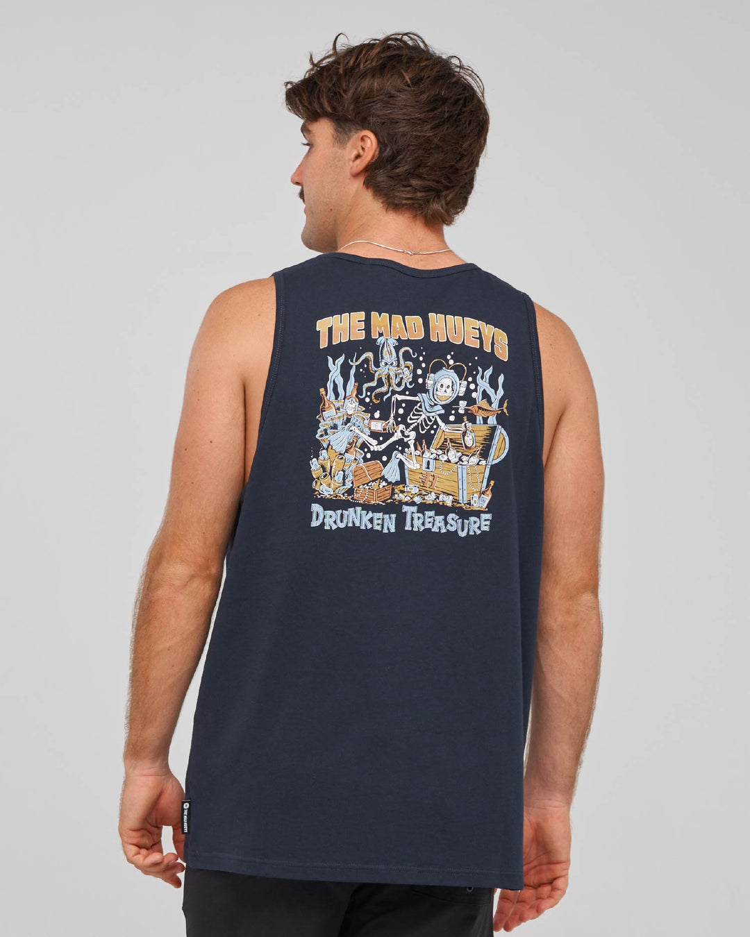 The Mad Hueys Drunken Treasure Tank in Navy, alternate view 2