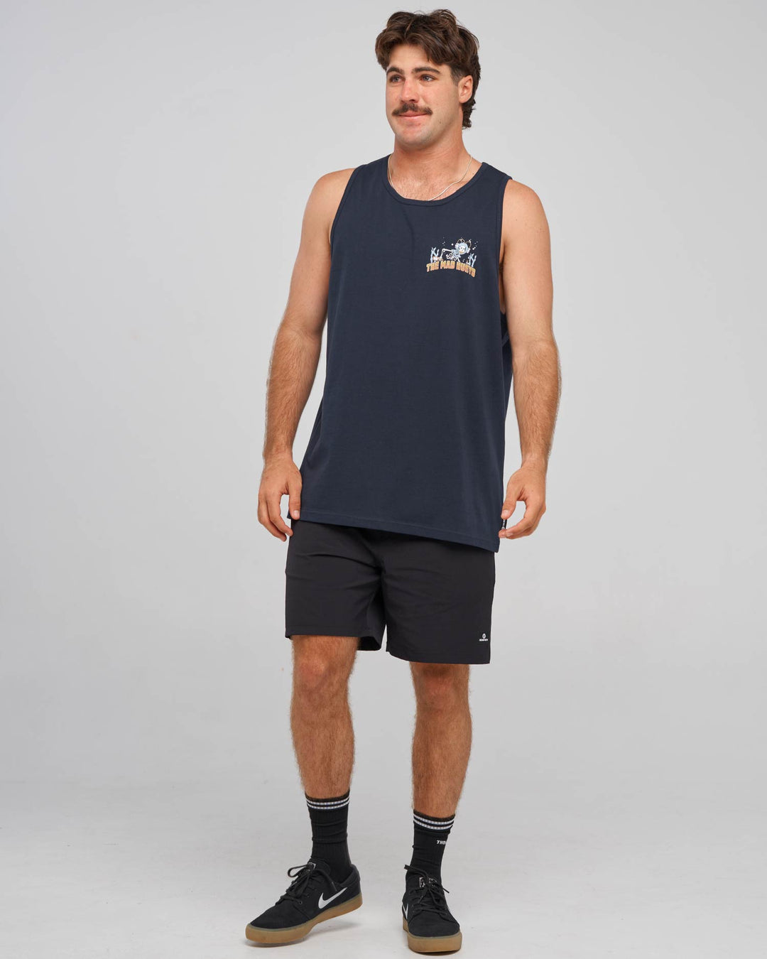 The Mad Hueys Drunken Treasure Tank in Navy, alternate view 5