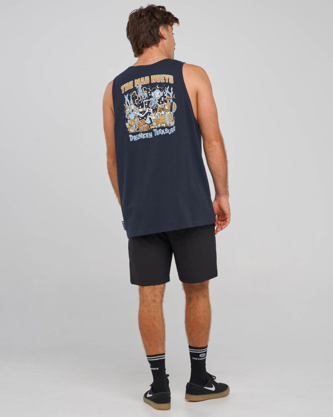 The Mad Hueys Drunken Treasure Tank in Navy, alternate view 4