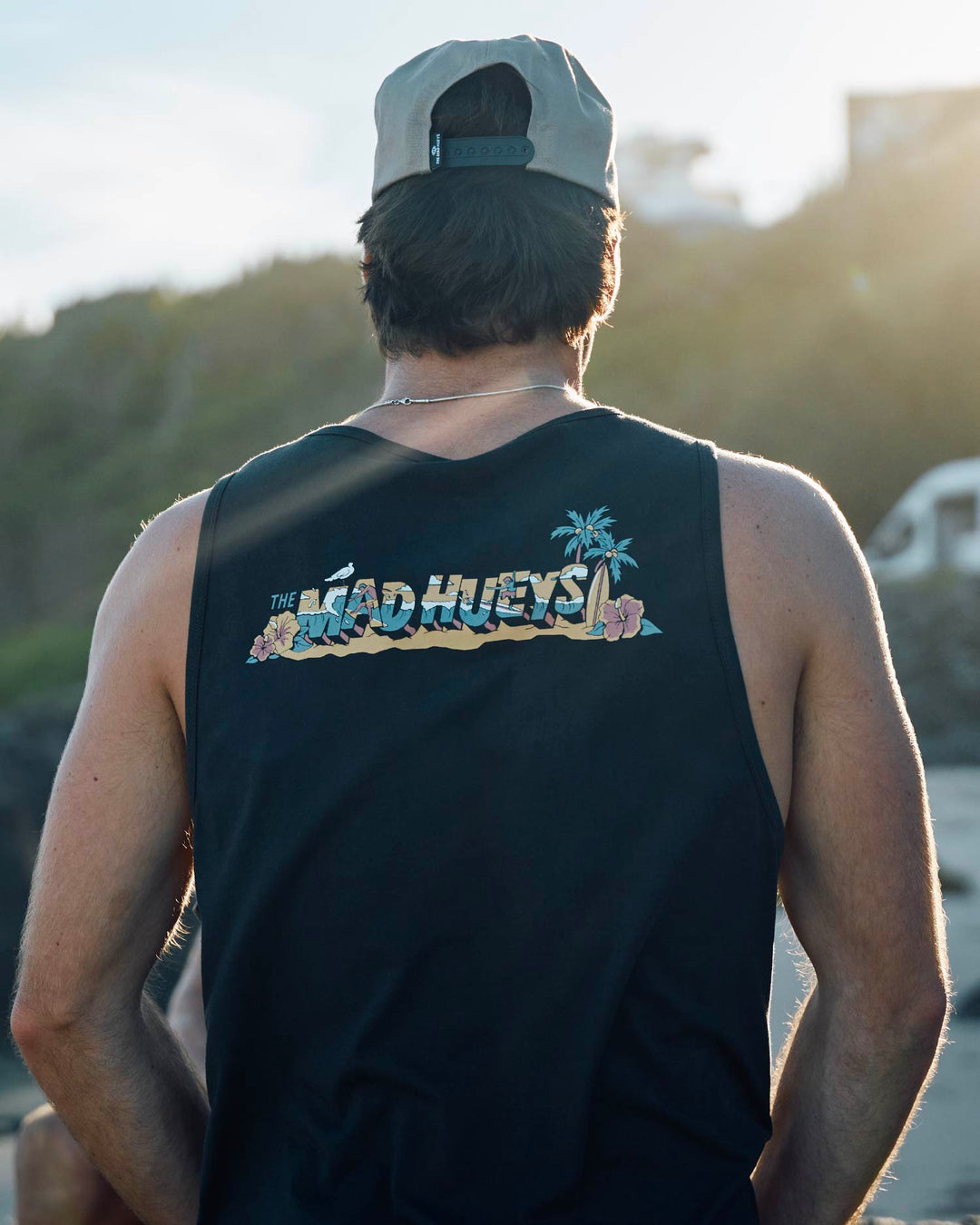 SURFING HUEYS | TANK - VINTAGE BLACK
