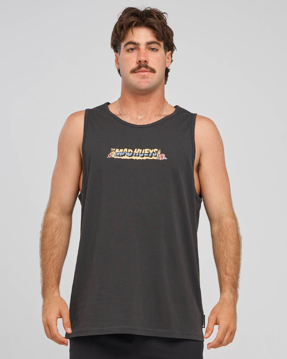 The Mad Hueys Surfing Hueys Tank in Vintage Black