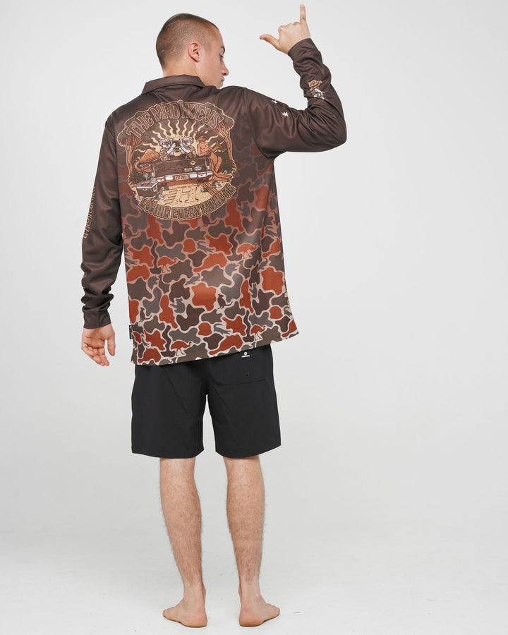 The Mad Hueys Loving Every Ute UPF 50+ Fishing Jersey in Walnut, alternate view 5