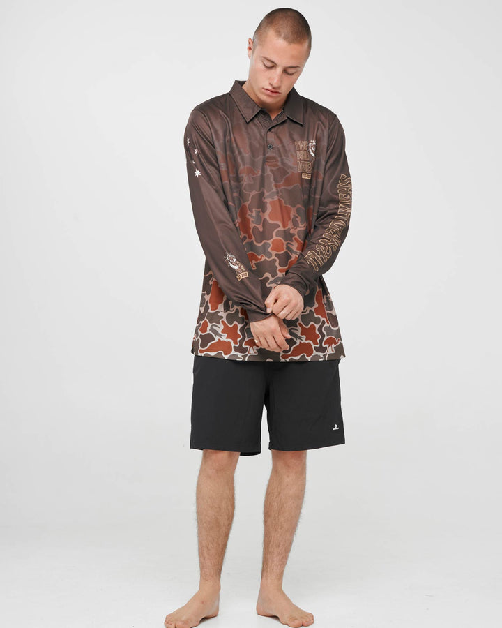 The Mad Hueys Loving Every Ute UPF 50+ Fishing Jersey in Walnut, alternate view 4