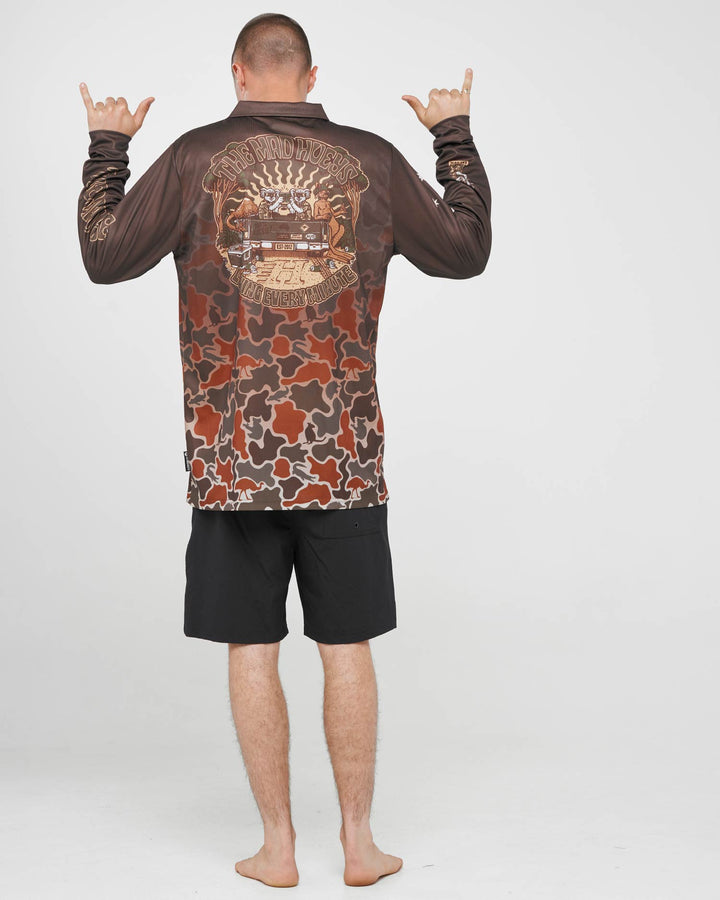 The Mad Hueys Loving Every Ute UPF 50+ Fishing Jersey in Walnut, alternate view 3