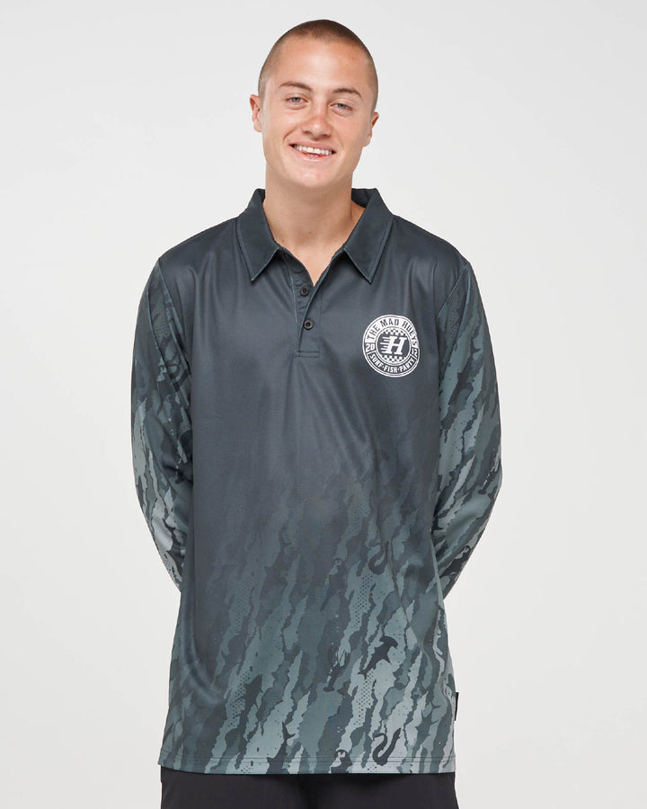 CHECKER HUEYS | UPF 50+ FISHING JERSEY - PINE GREEN
