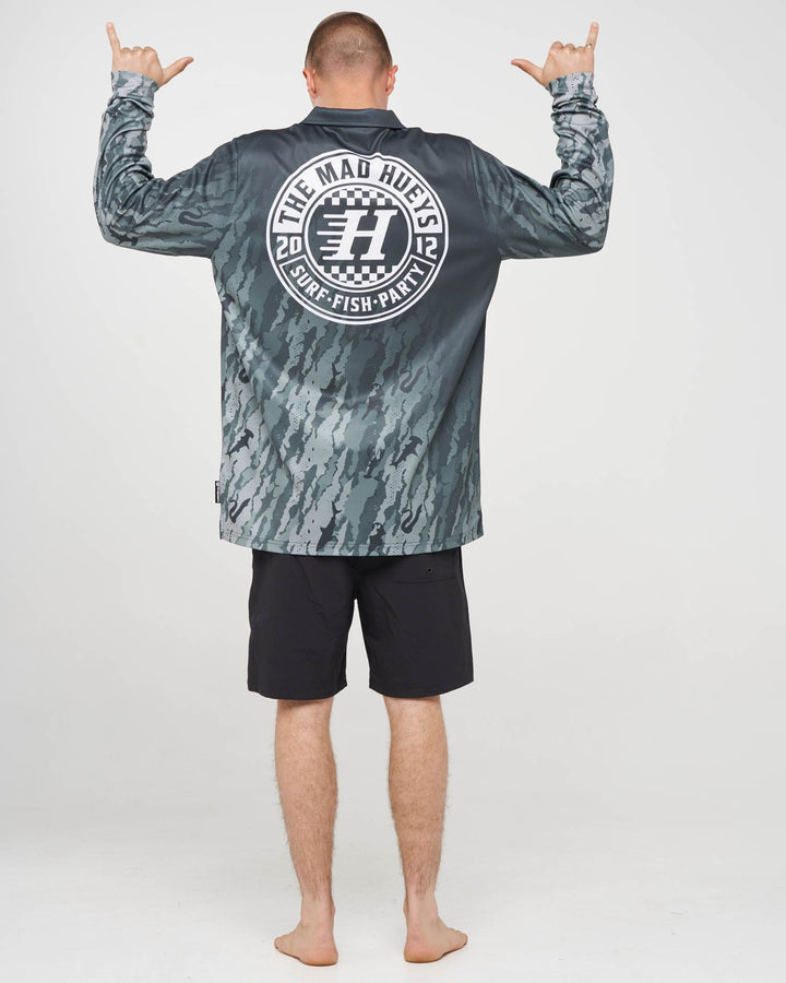 CHECKER HUEYS | UPF 50+ FISHING JERSEY - PINE GREEN