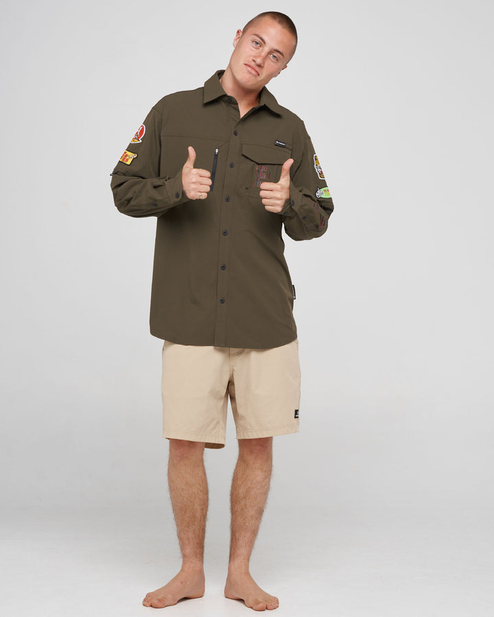 PRO HUEYS | UPF 50+ FISHING SHIRT - OLIVE