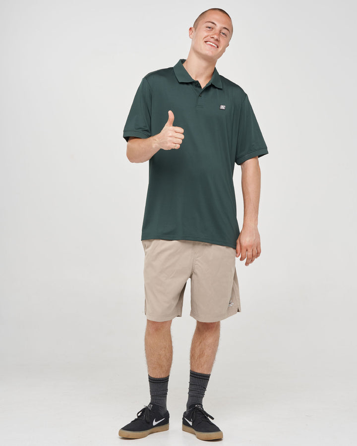 PARALLEL HUEYS | ACTIVE SS POLO  - PINE GREEN