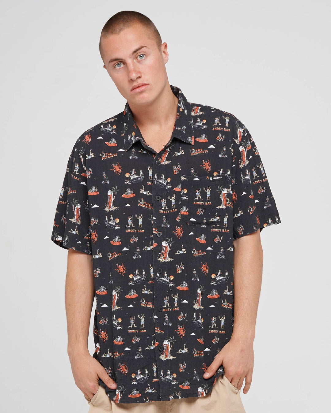 SHOEY BAR | SS WOVEN SHIRT - VINTAGE BLACK
