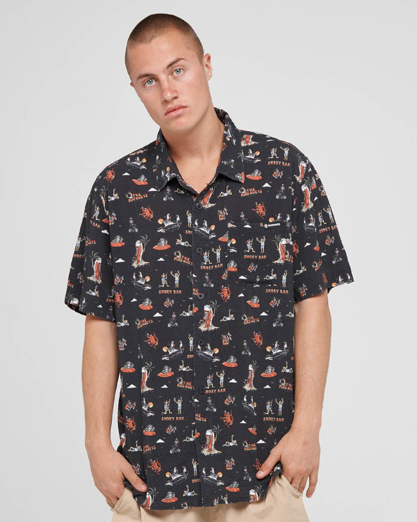 SHOEY BAR | SS WOVEN SHIRT - VINTAGE BLACK