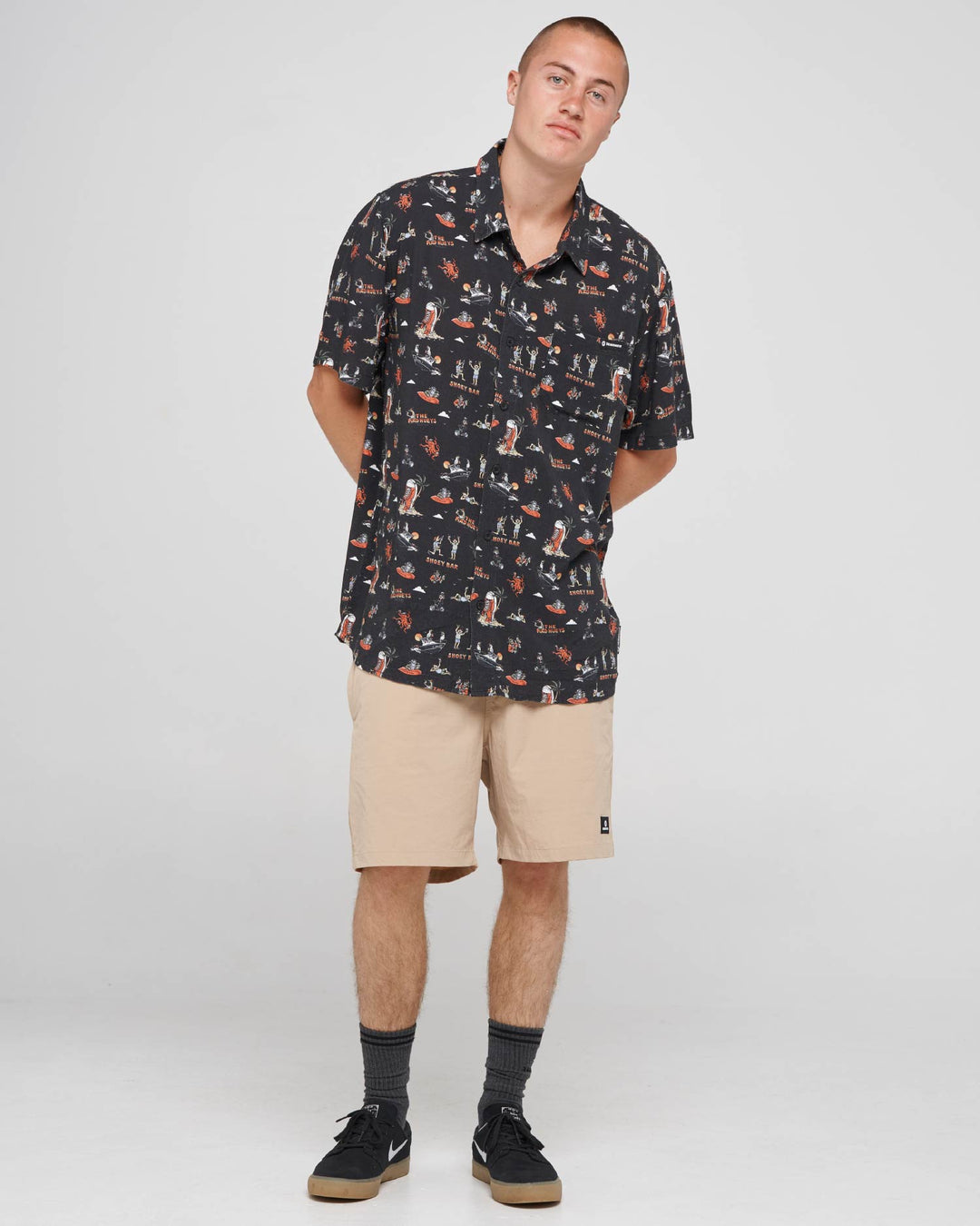 SHOEY BAR | SS WOVEN SHIRT - VINTAGE BLACK
