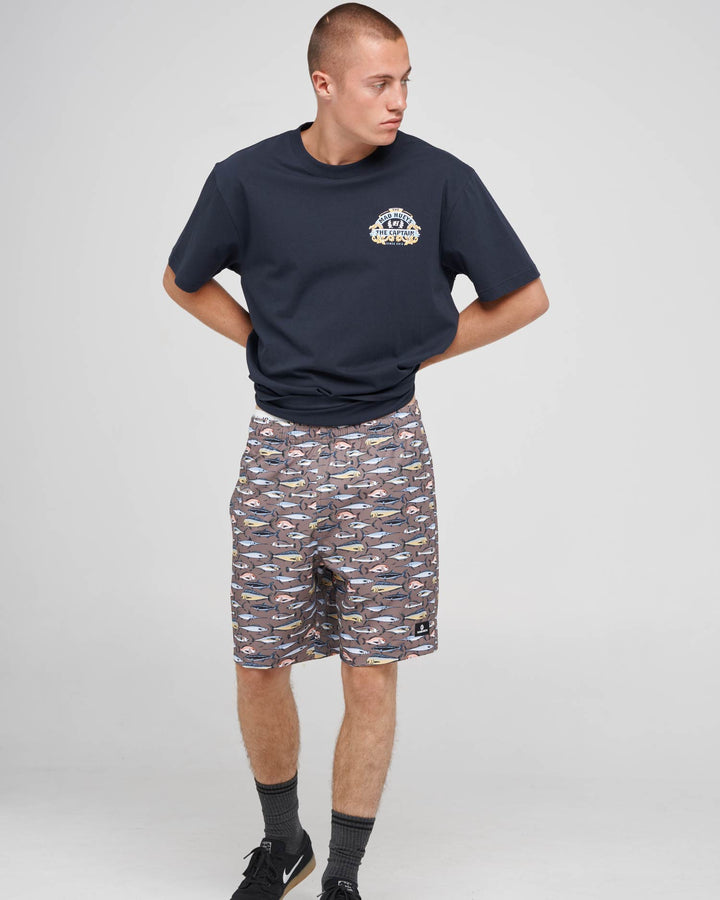 PRO HUEYS | 18" SWIM VOLLEY SHORT - TAUPE