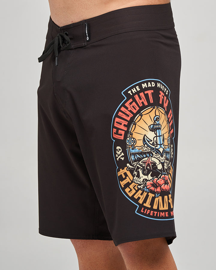 CAUGHT FK SKULL | 20" BOARDSHORT - BLACK