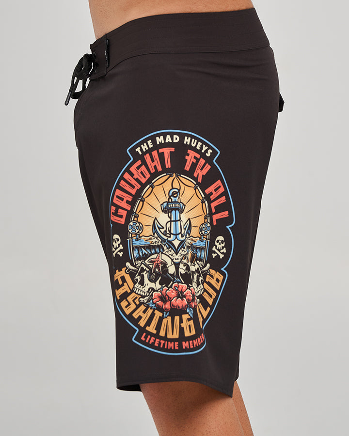 CAUGHT FK SKULL | 20" BOARDSHORT - BLACK