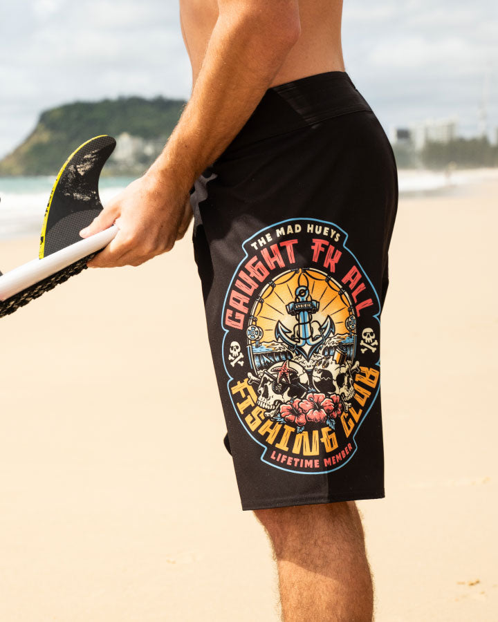 CAUGHT FK SKULL | 20" BOARDSHORT - BLACK