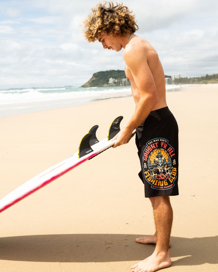 CAUGHT FK SKULL | 20" BOARDSHORT - BLACK