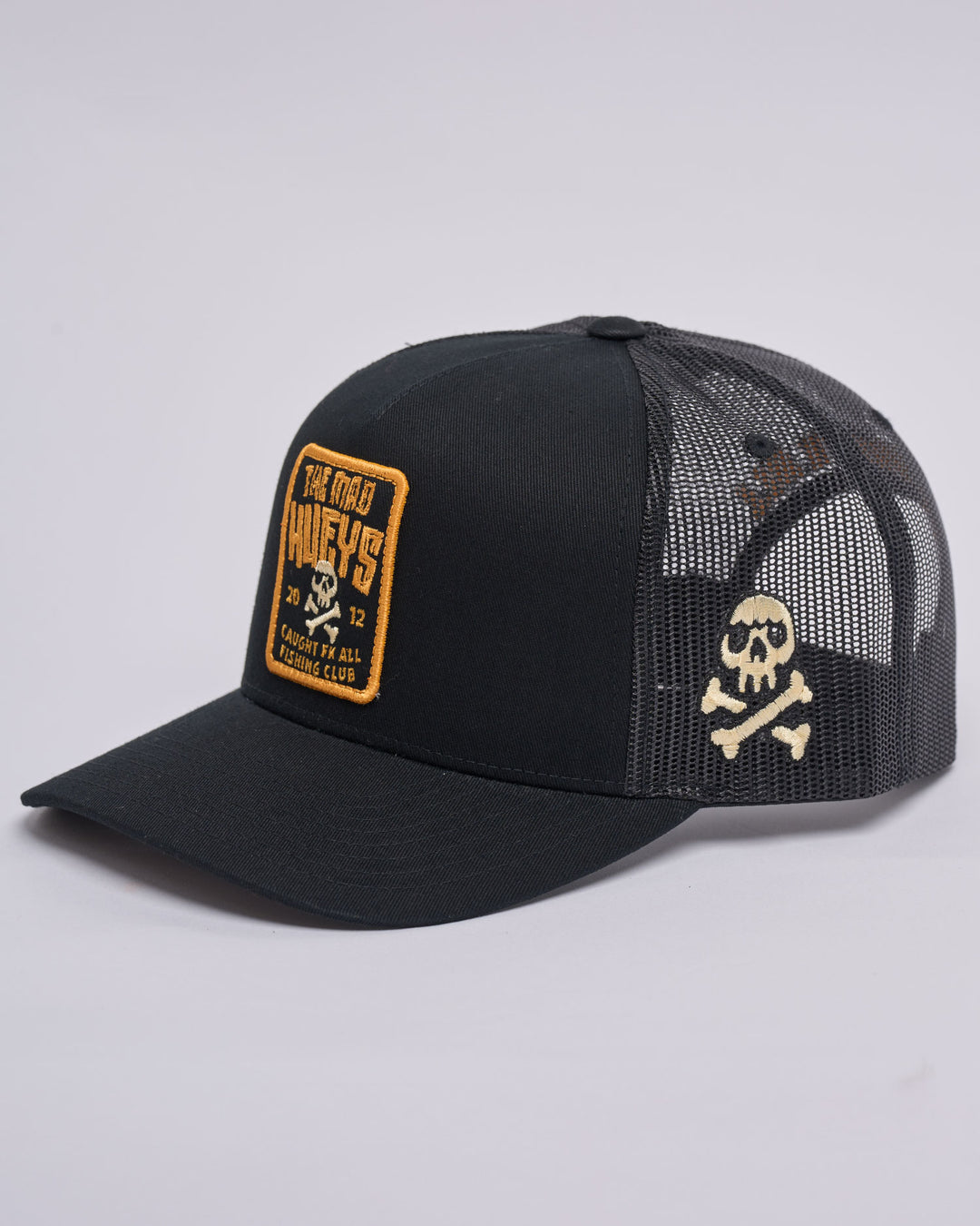 CAUGHT FK SKULL | TWILL TRUCKER - BLACK