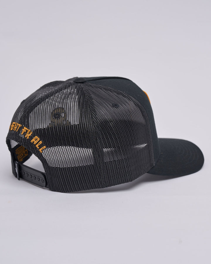 CAUGHT FK SKULL | TWILL TRUCKER - BLACK