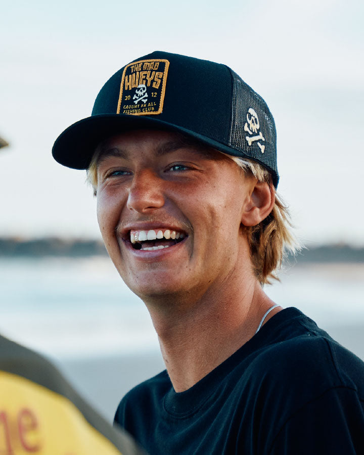 CAUGHT FK SKULL | TWILL TRUCKER - BLACK