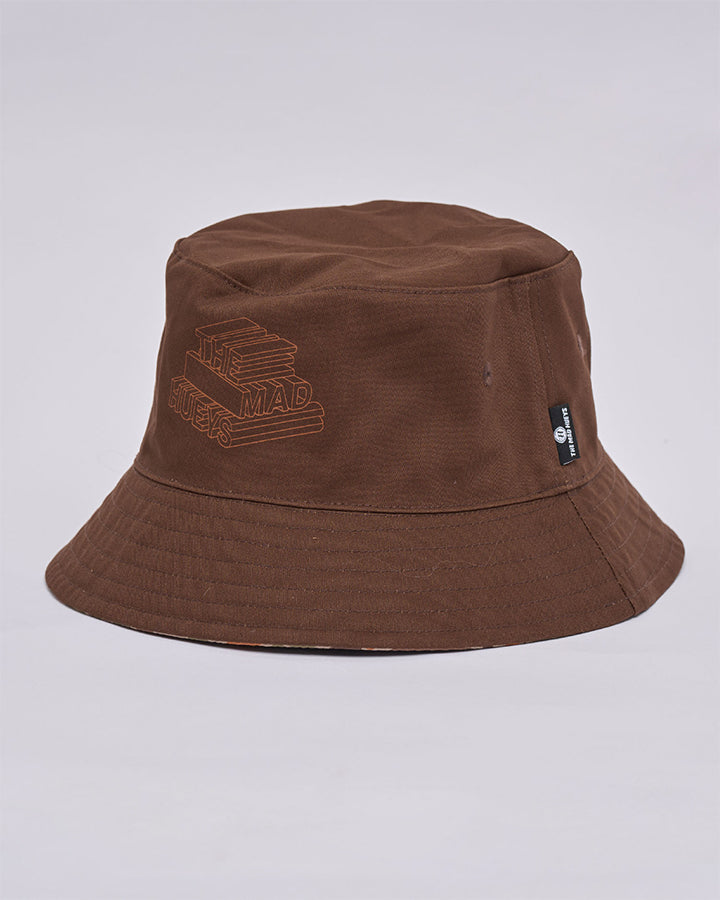 HUEYS LETTER | REVERSIBLE BUCKET HAT - WALNUT