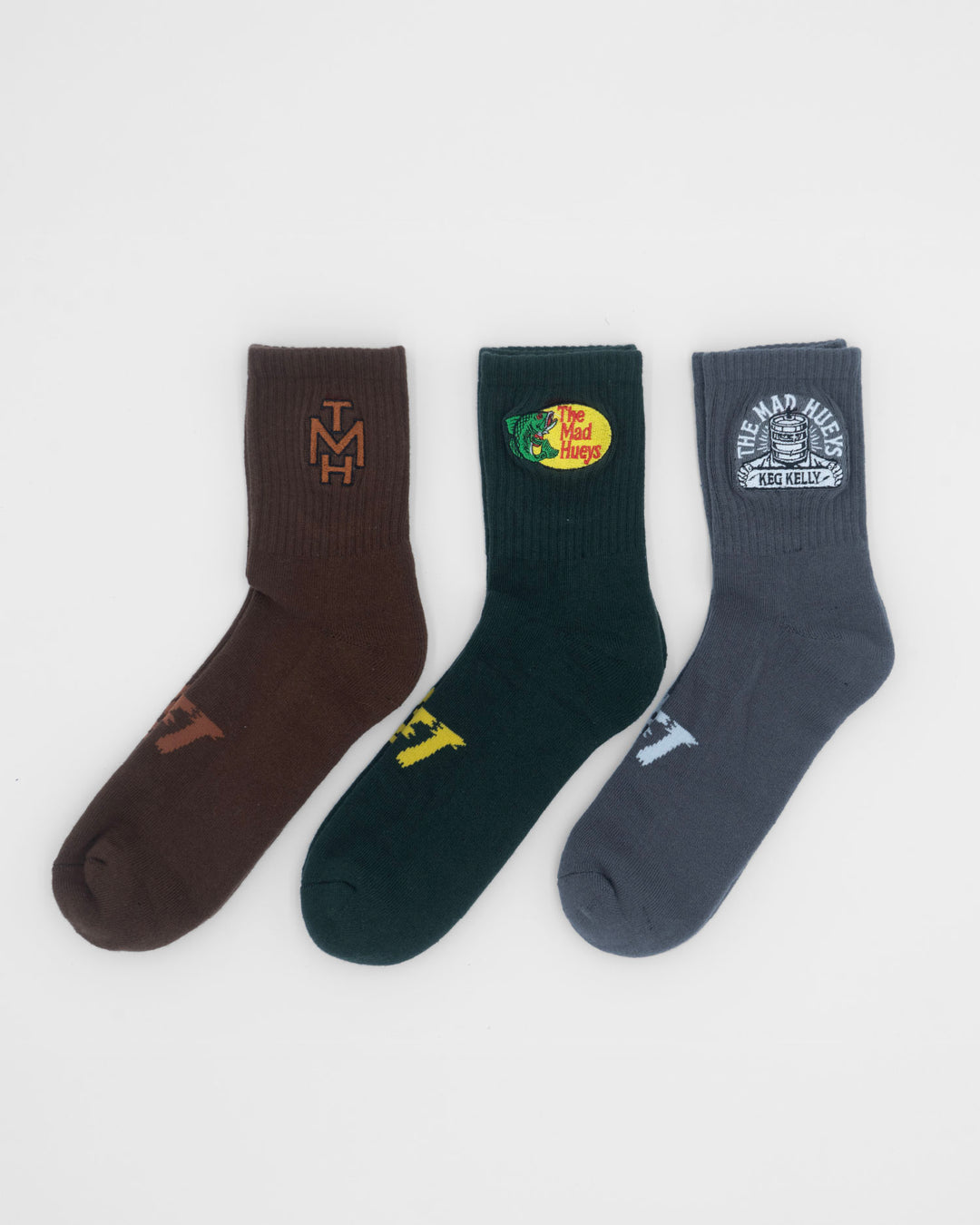 HUEYS ICON | 3PK QUARTER SOCKS - MULTI