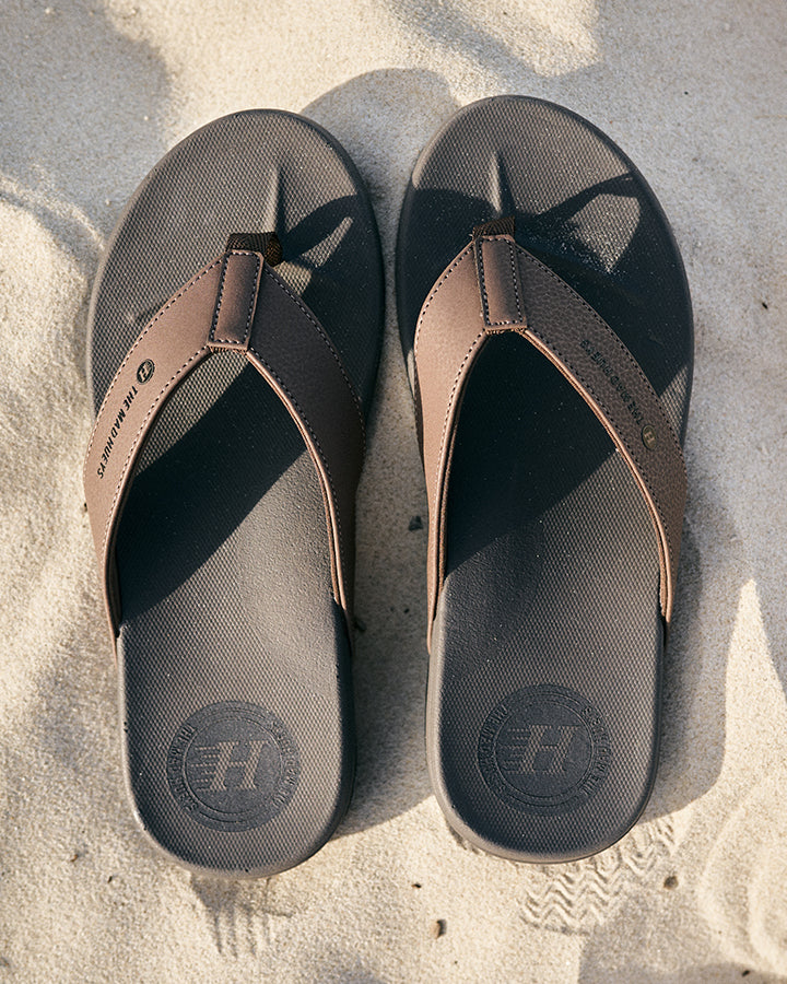 LAID BACK | WIDE STRAP THONGS - TAN